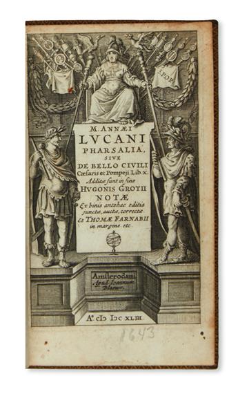 VERGILIUS MARO, PUBLIUS.  Opera; nunc emendatiora.  1636 + LUCANUS, MARCUS ANNAEUS.  Pharsalia.  1643